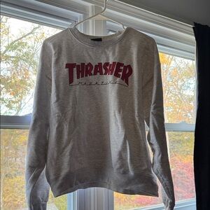 Thrasher Women's Gray Crew Neck Sweater